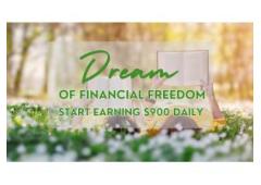 A life where earnings meet Freedom! A 2 hour work day can yield $900 daily
